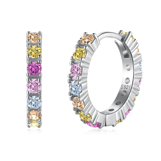 [LORA]Radiant Colorful Round Cut Earrings