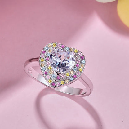 [LORA]Delicate Ebullient Heart Shape Wedding Ring