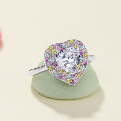 [LORA]Delicate Ebullient Heart Shape Wedding Ring