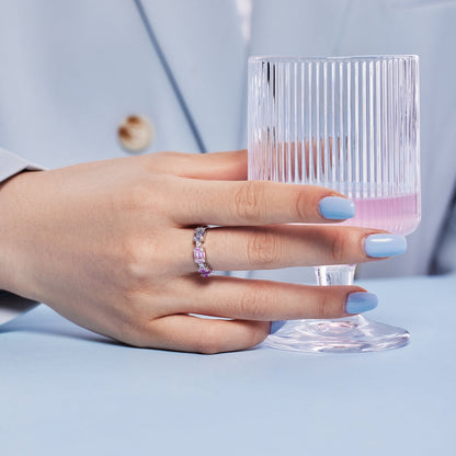 [LORA]Unique Colorful Emerald Cut Party Ring