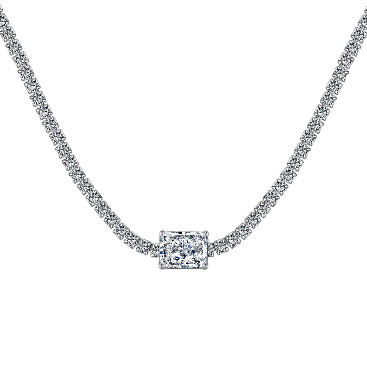 [LORA]2.0 carat Ornate Emerald Cut Necklace