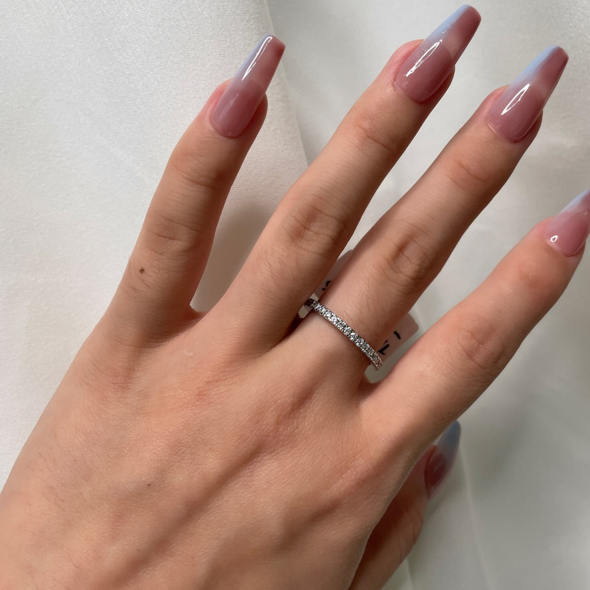 [LORA]Delicate Sparkling Round Cut Daily Ring