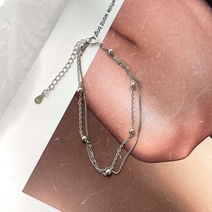 [LORA]Delicate Bead Double Layer Bracelet