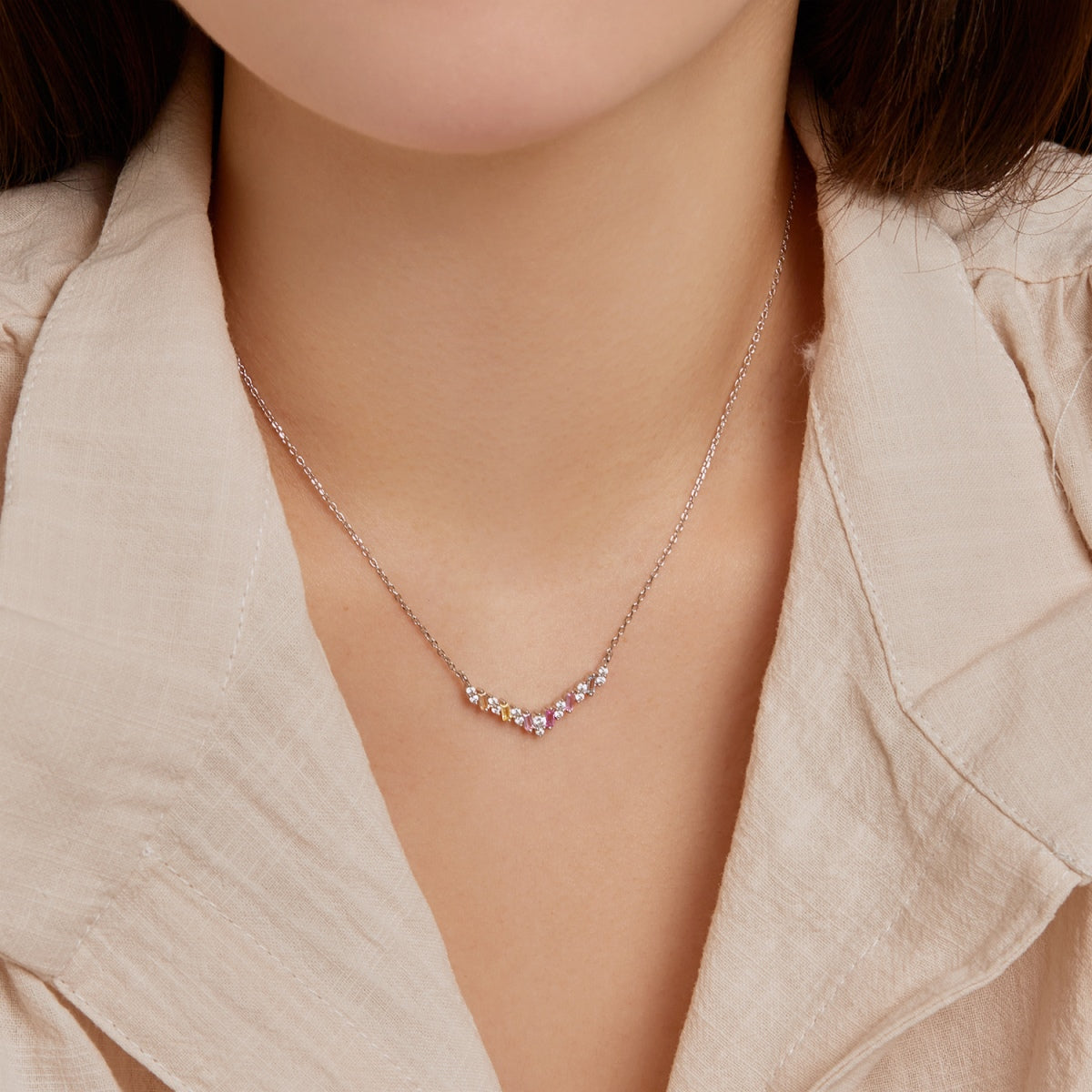[LORA]Dazzling Rainbow Necklace