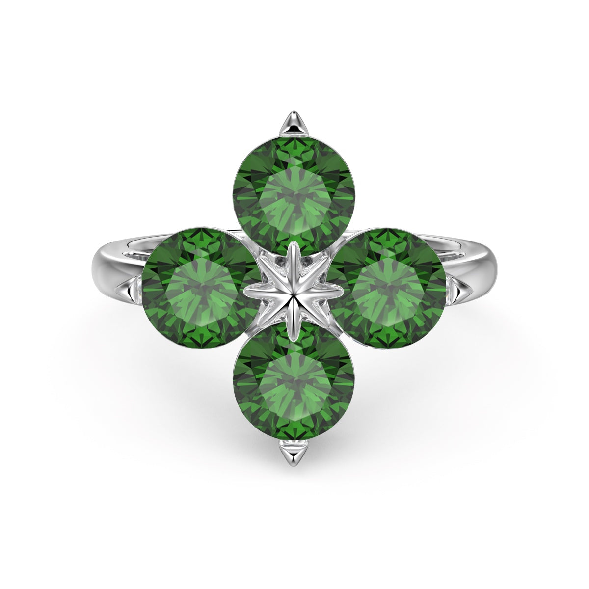 [LORA]Four-Leaf Clover Eight-Pointed Star Ring