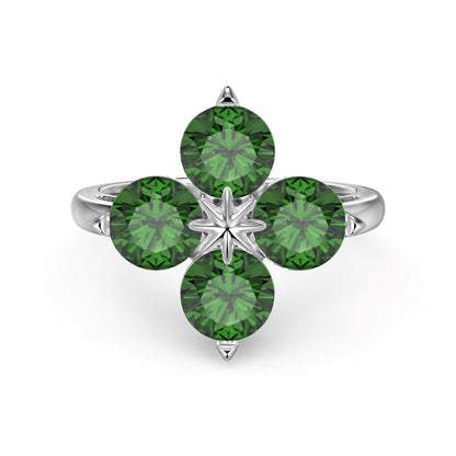 [LORA]Four-Leaf Clover Eight-Pointed Star Ring