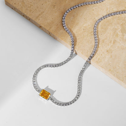 [LORA]2.0 carat Ornate Emerald Cut Necklace