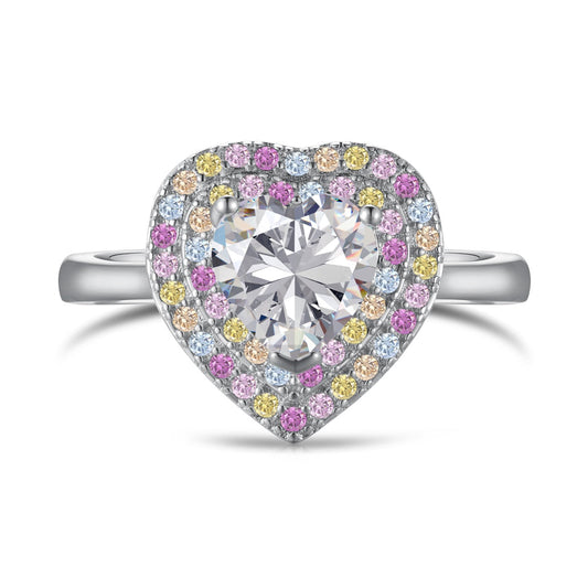 [LORA]Delicate Ebullient Heart Shape Wedding Ring