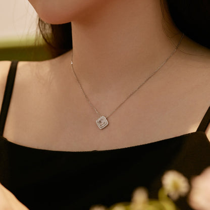 [LORA]Sparkling Asscher Cut Necklace