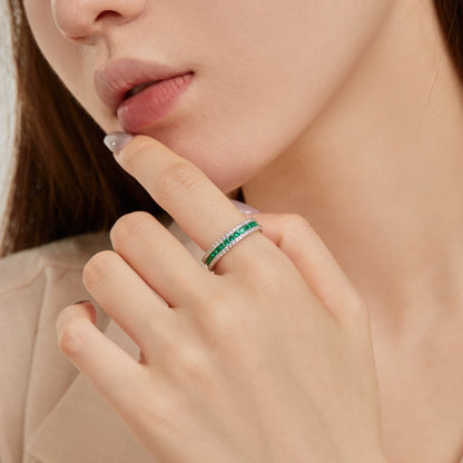 [LORA]Delicate Colorful Round Cut Daily Ring