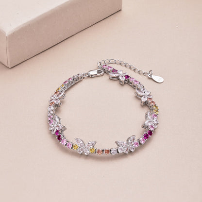 [LORA]Ornate Colorful Butterfly Shape Round Cut Daily Bracelet