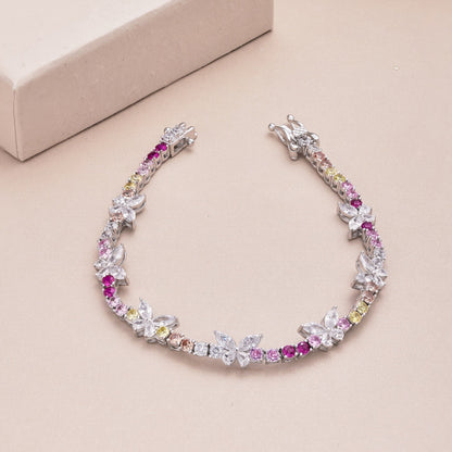[LORA]Ornate Colorful Butterfly Shape Round Cut Daily Bracelet