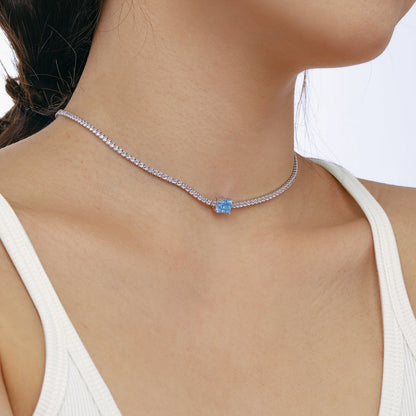 [LORA]2.0 carat Ornate Emerald Cut Necklace