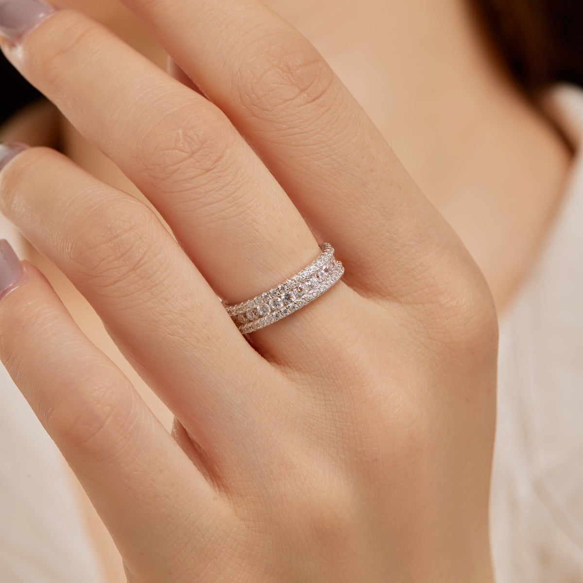 [LORA]Delicate Colorful Round Cut Daily Ring