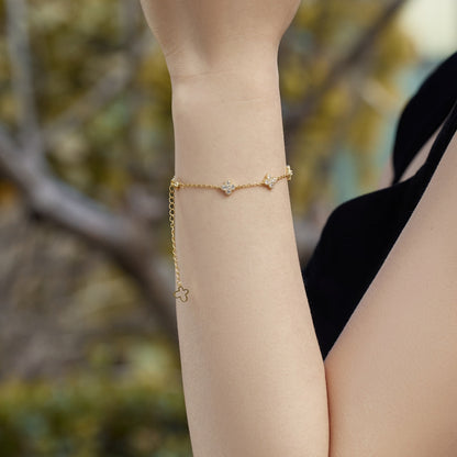 [LORA]Four-Leaf Clover Hollow Butterfly Bracelet