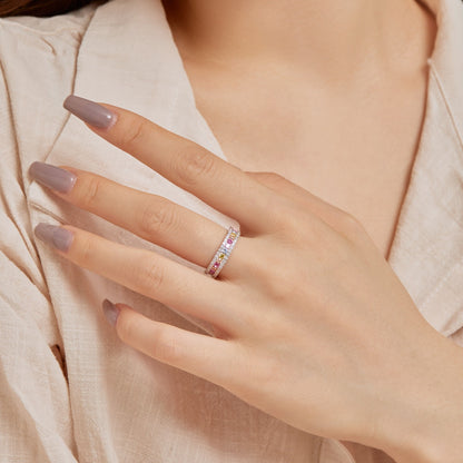 [LORA]Delicate Colorful Round Cut Daily Ring