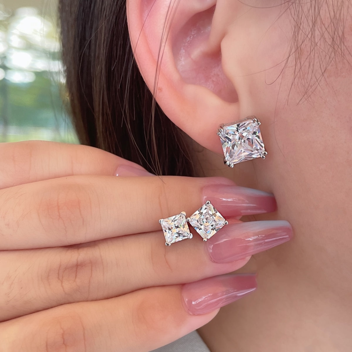 [LORA]Delicate Square Shape Earrings