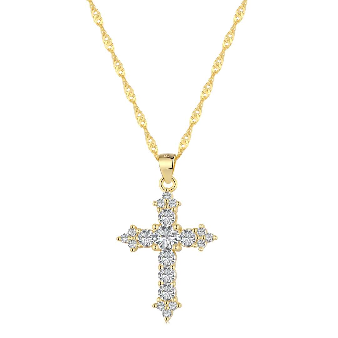 [LORA]Delicate Cross Shape Necklace