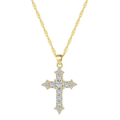 [LORA]Delicate Cross Shape Necklace