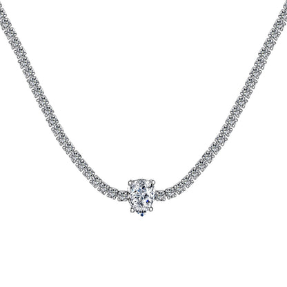 [LORA]1.0 carat Unique Pear Cut Tennis Necklace