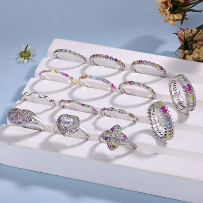 [LORA]Ornate Vibrant Round Cut Daily Ring