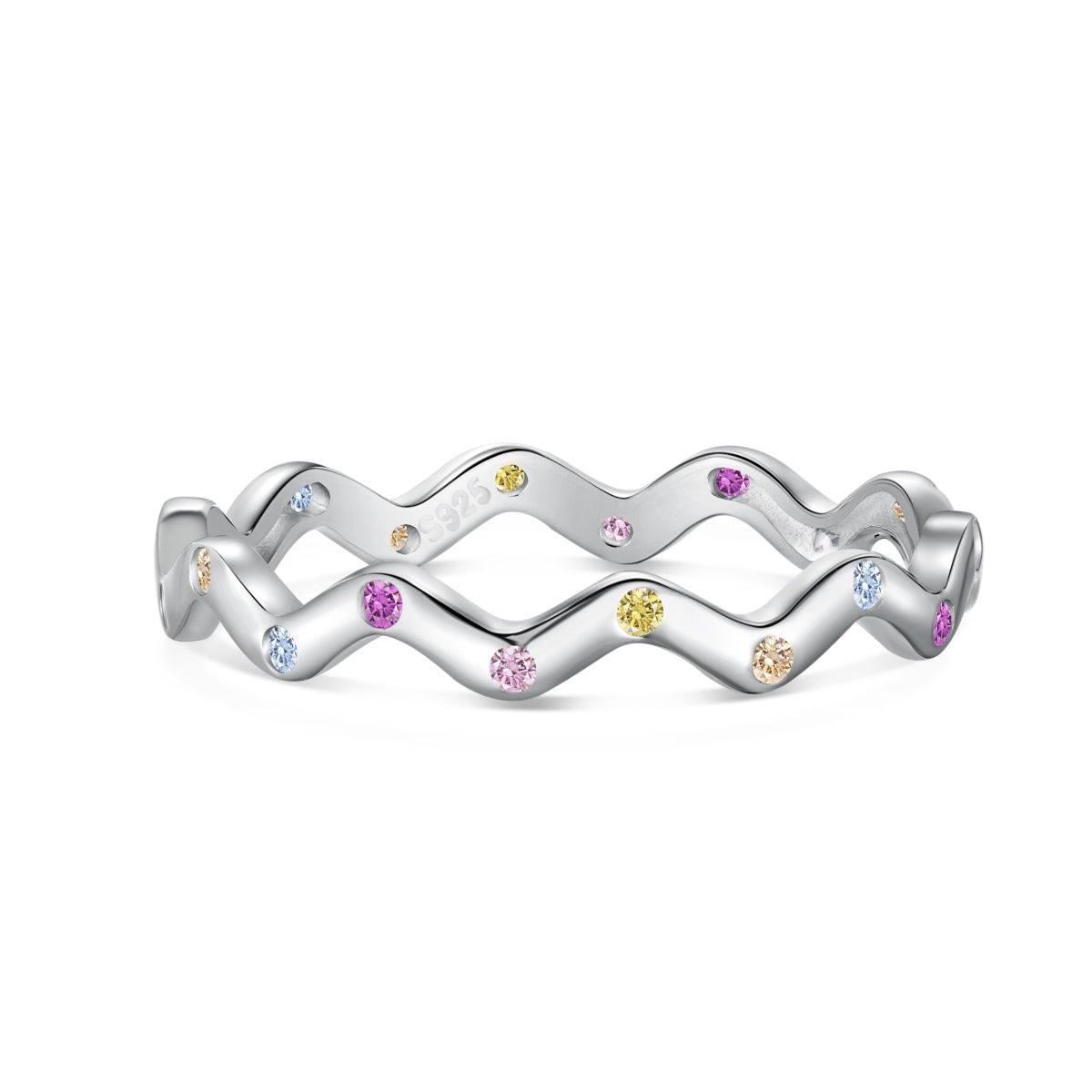 [LORA]Ornate Vibrant Round Cut Daily Ring