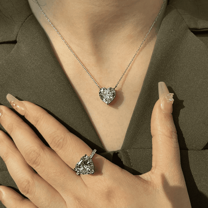 [LORA]6.0 carat Radiant Heart Shape Necklace