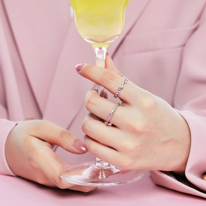 [LORA]Ornate Vibrant Round Cut Daily Ring