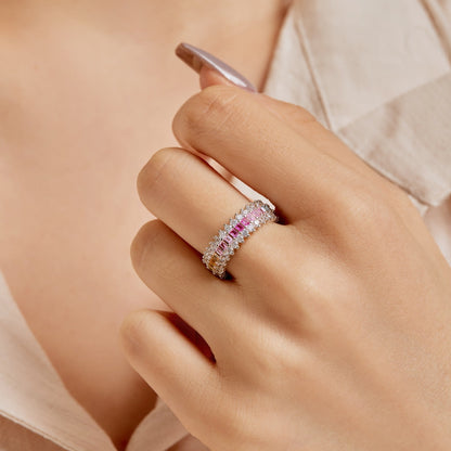 [LORA]Ornate Colorful Radiant Cut Daily Ring