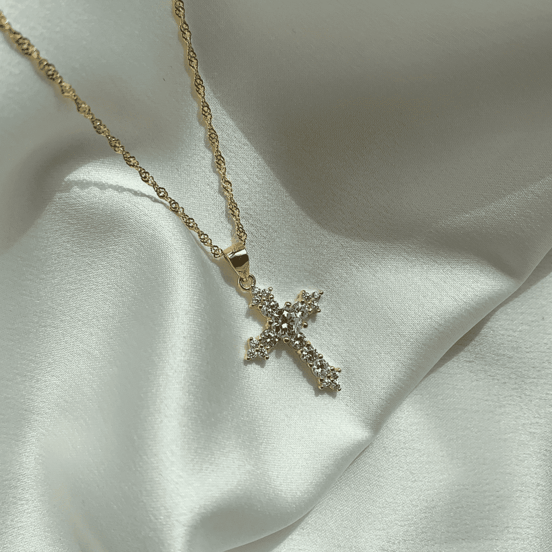 [LORA]Delicate Cross Shape Necklace
