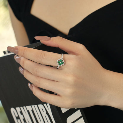 [LORA]Four Leaf Clover Flower Design Ring