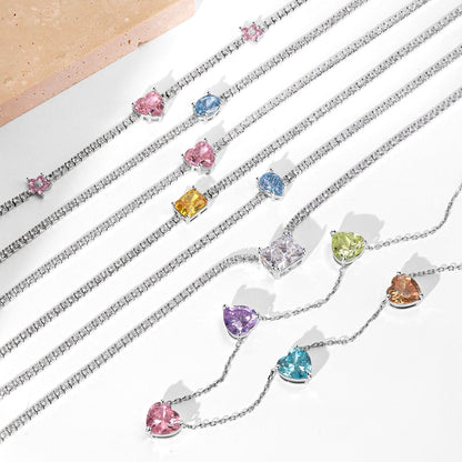 [LORA]Dazzling Pink Heart Flower Necklace