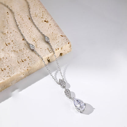 [LORA]Dazzling Pear Cut Necklace