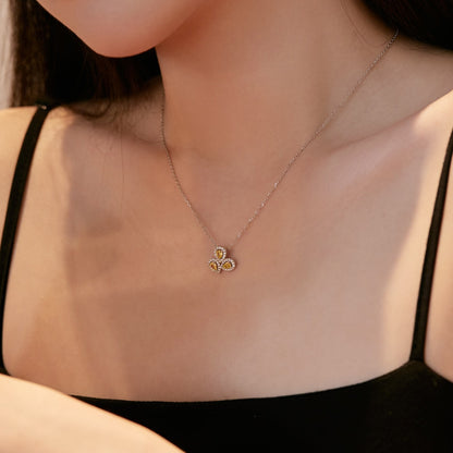 [LORA]Elegant Flower Shape Pear Cut Necklace