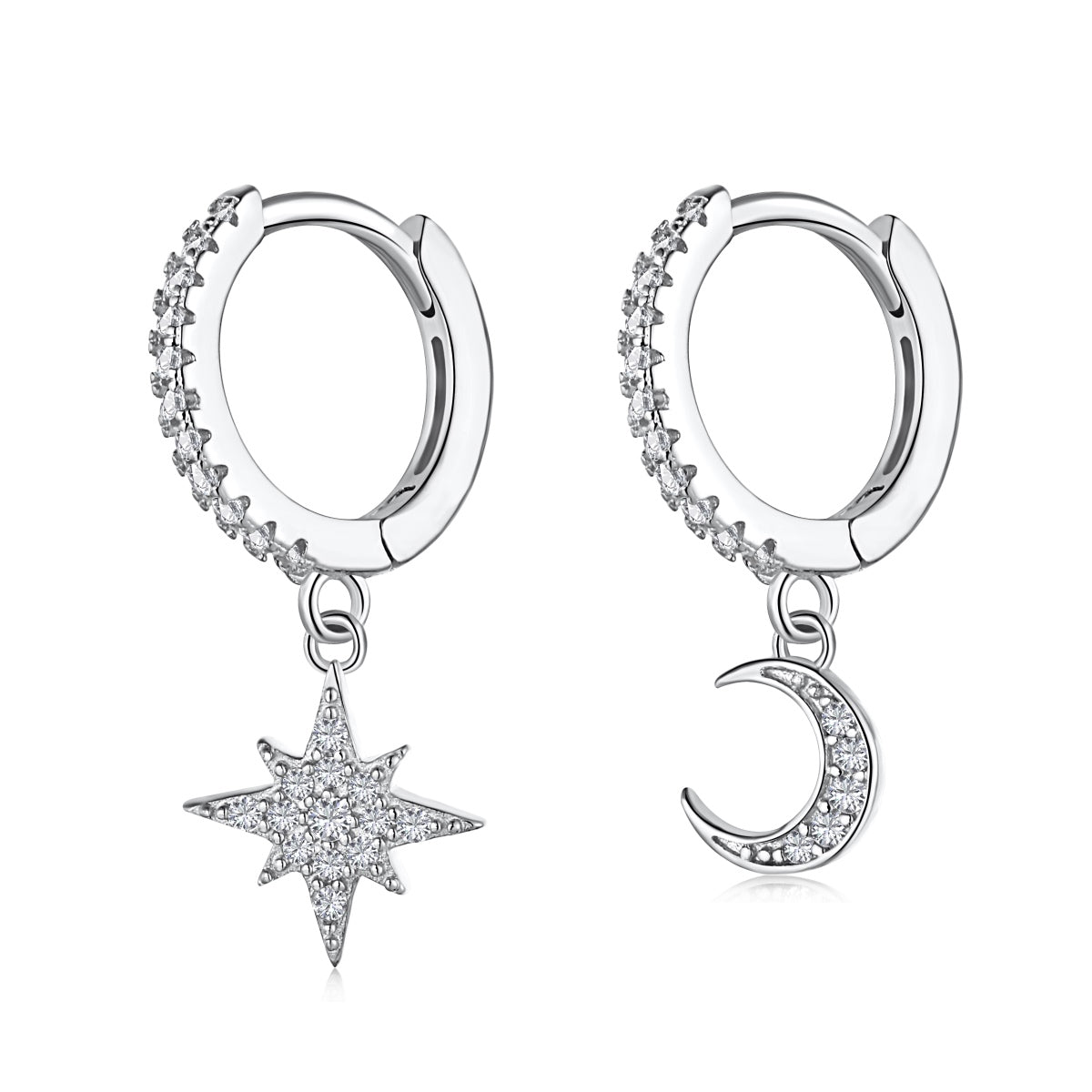 [LORA]Star and Moon Asymmetric Earrings