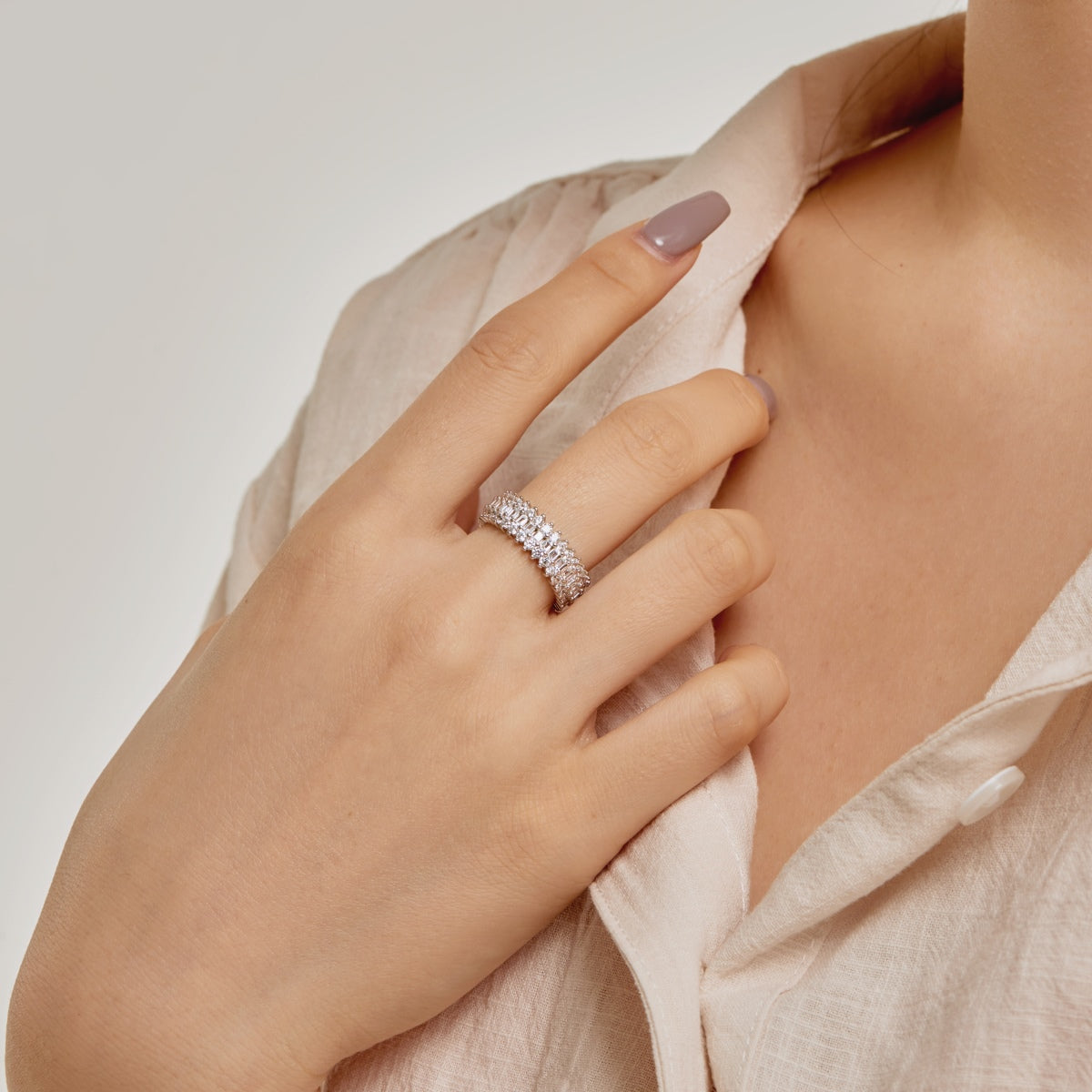 [LORA]Ornate Colorful Radiant Cut Daily Ring