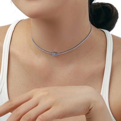 [LORA]1.0 Carat Shining Oval Cut Necklace