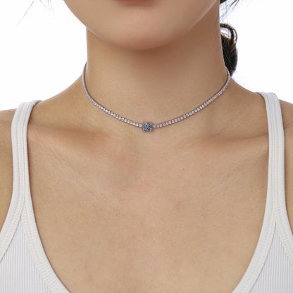 [LORA]1.0 Carat Shining Oval Cut Necklace