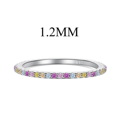 [LORA]Ornate Colorful Round Cut Tennis Ring