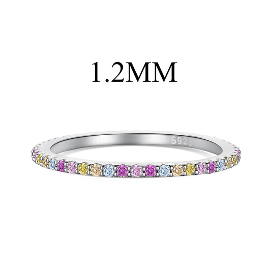 [LORA]Ornate Colorful Round Cut Tennis Ring
