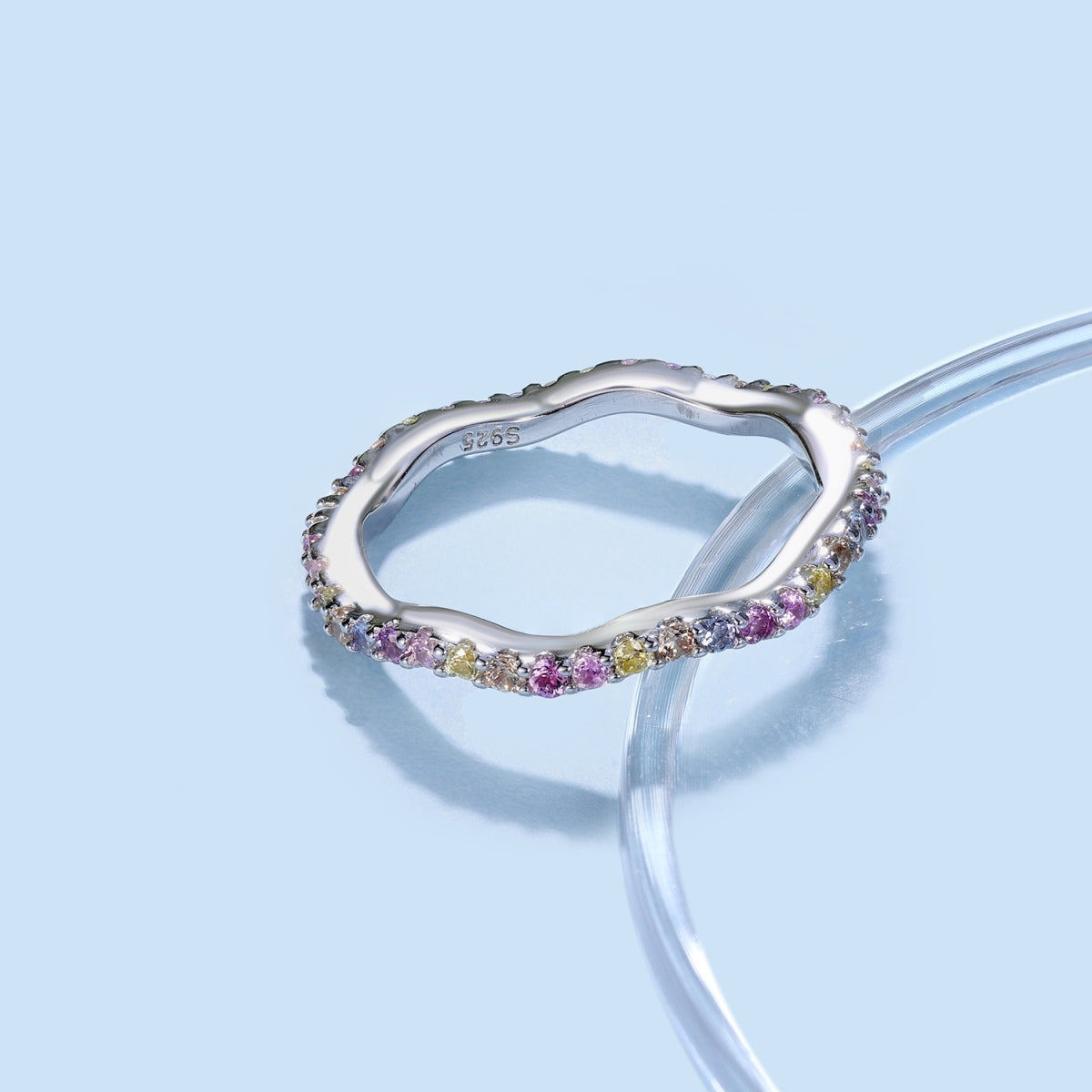 [LORA]Dainty Colorful Round Cut Party Ring