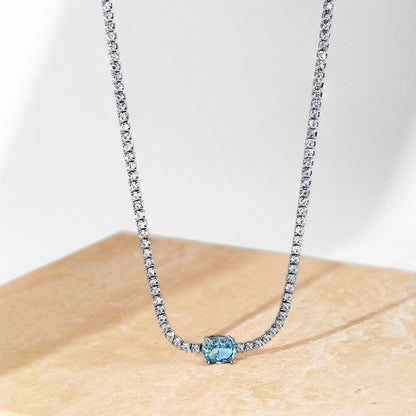 [LORA]1.0 Carat Shining Oval Cut Necklace