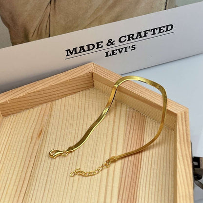 [LORA]Flat Snake Bone Chain Blade Necklace