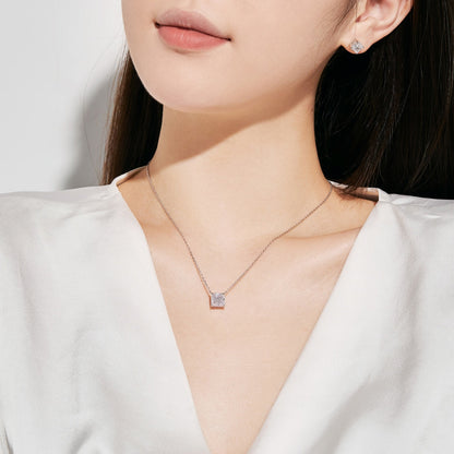 [LORA]1.0 Carat Radiant Princess Cut Wedding Earrings