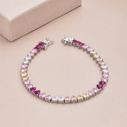 [LORA]Luxurious Colorful Romantic Heart Shape Lover Bracelet