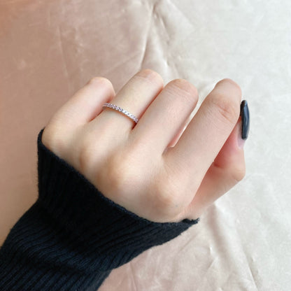 [LORA]Delicate Sparkling Round Cut Daily Ring
