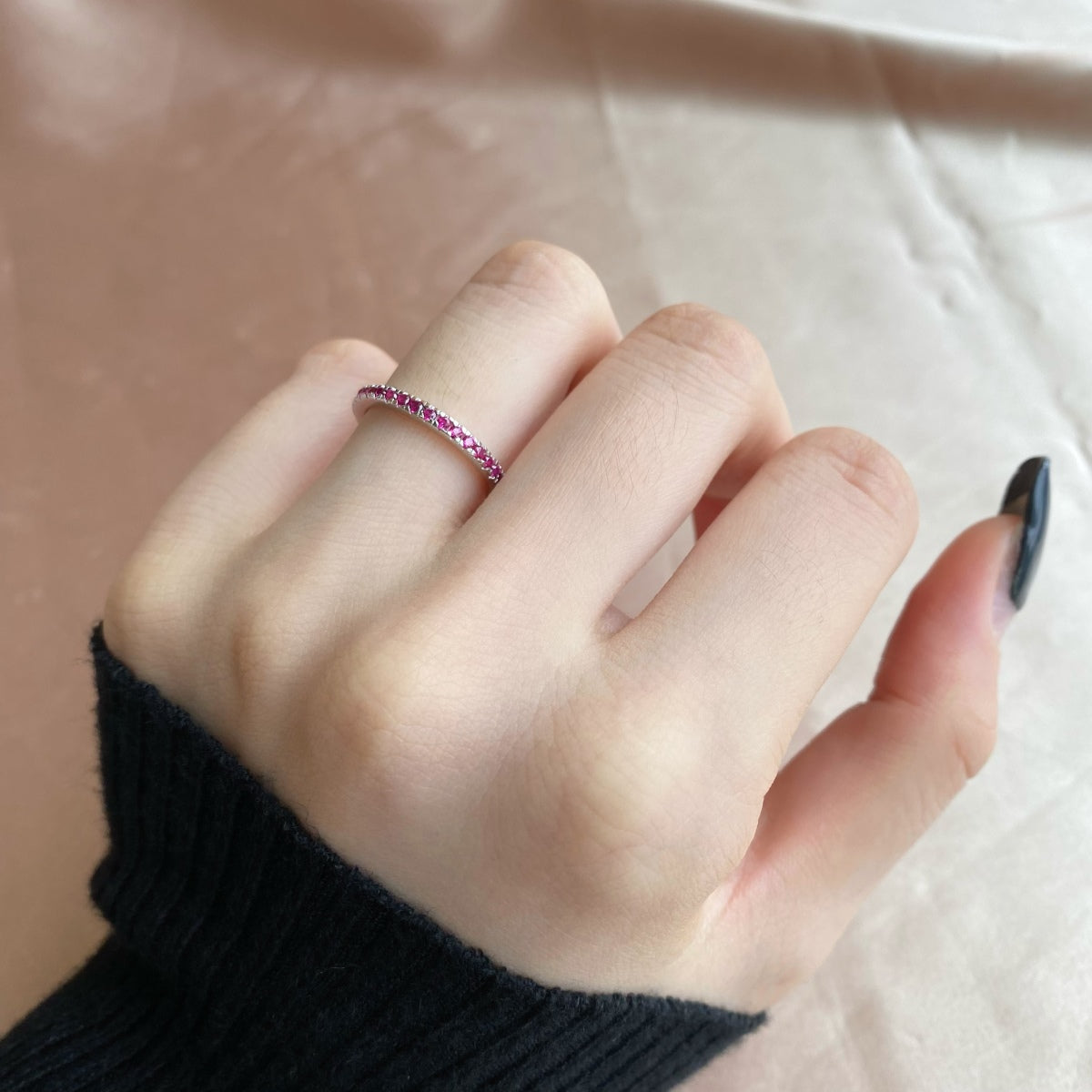 [LORA]Delicate Sparkling Round Cut Daily Ring