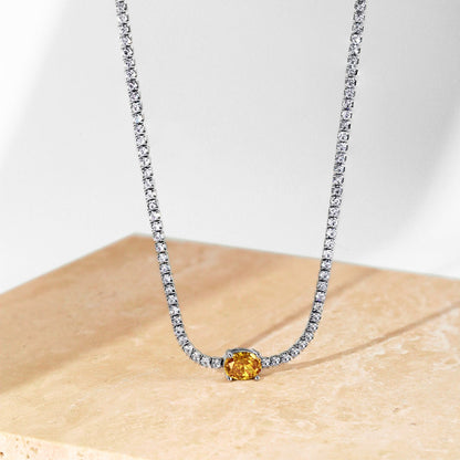 [LORA]1.0 Carat Shining Oval Cut Necklace
