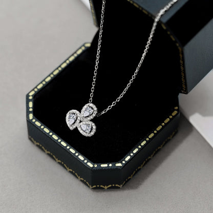 [LORA]Elegant Flower Shape Pear Cut Necklace