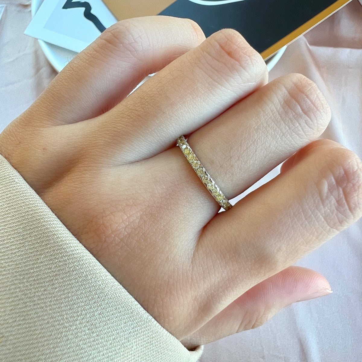 [LORA]Delicate Sparkling Round Cut Daily Ring